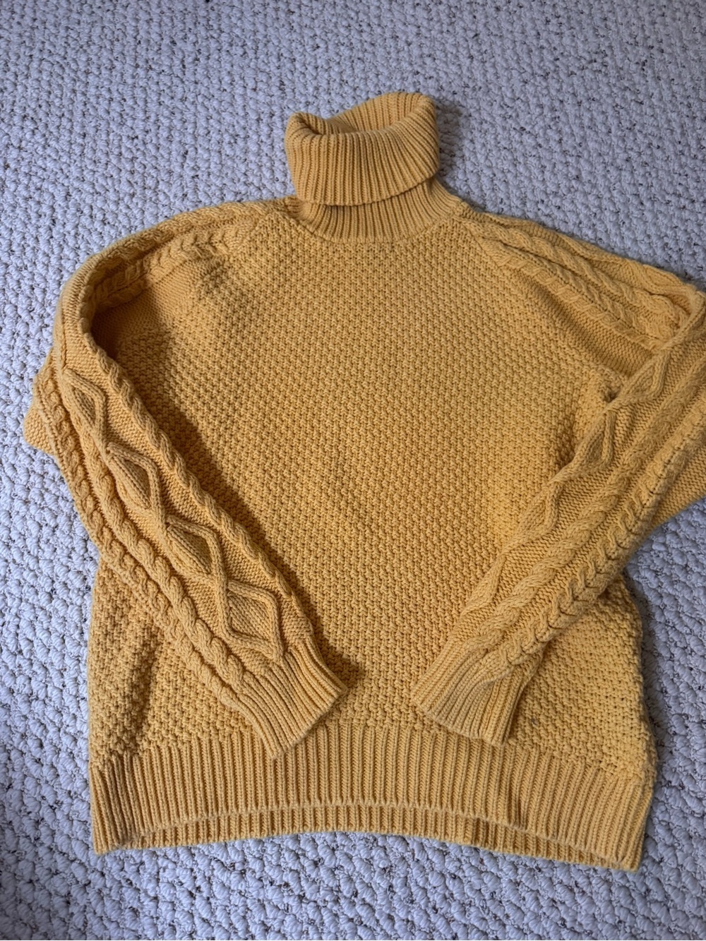 Lauren Ralph Lauren Women's Mustard Cable Knit Turtleneck Sweater 0045